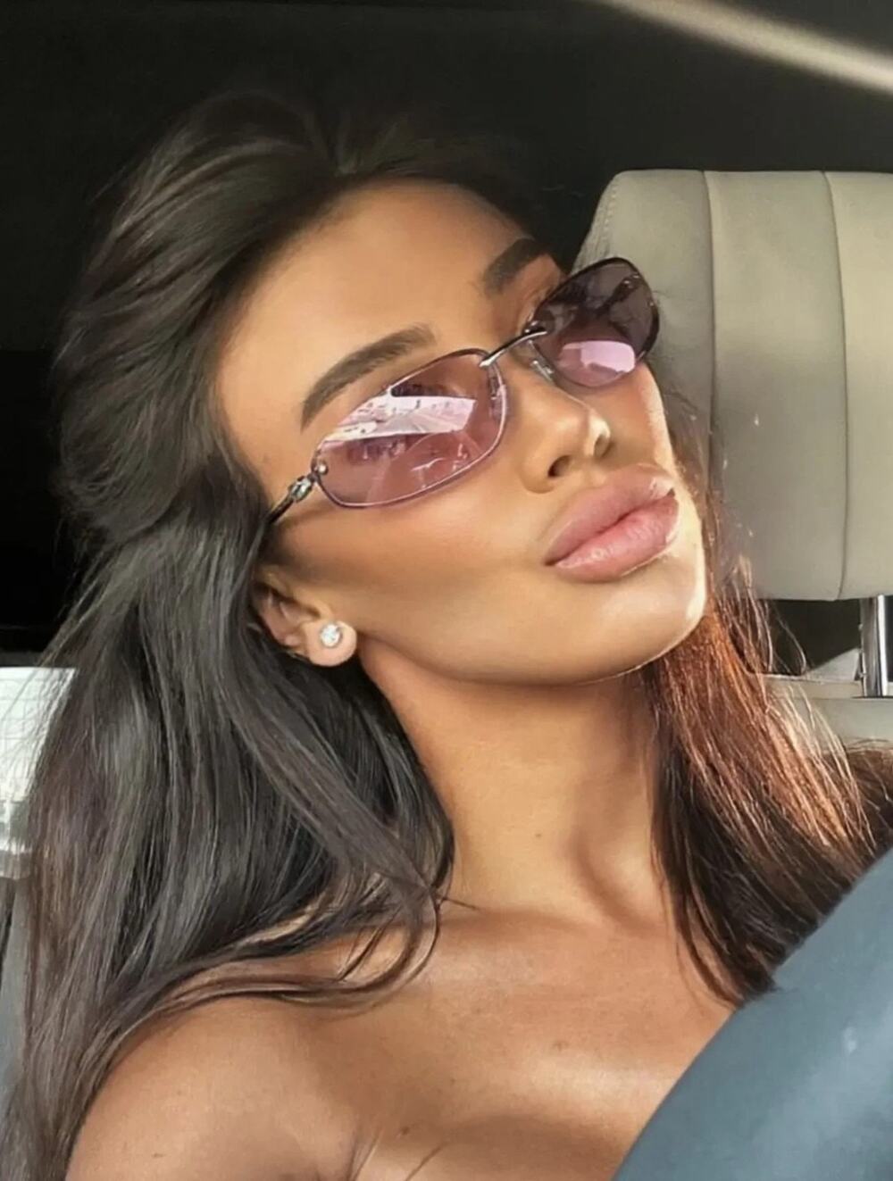 MIU MIU MU A50S 1BC70J Silver Pink Mirror Lens Women Sunglasses AUTHENTIC